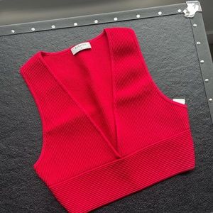 Aritzia Babaton Sculpt Knit Deep V Crop Top